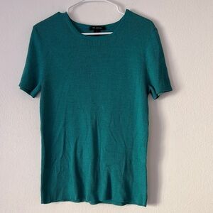 St. John Women’s ShortSleeve Wool Rayon Top Size Large Green